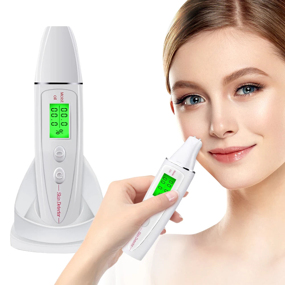 Face Skin Tester Portable Skin Analyzer Digital Aesthetic Moisture Tester Water Oil Monitor for Skin Care Skin Diagnostic Device