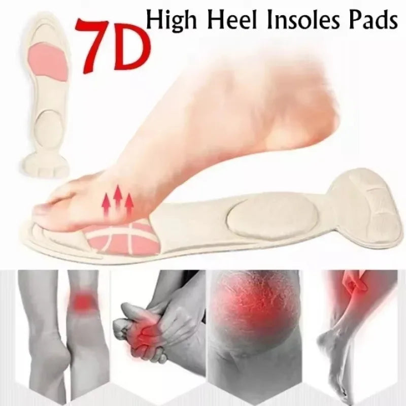 Memory Foam Insoles Women High-heel Shoes Insoles Anti-slip Cutable Insole Comfort Breathable Heel Protection Massage Shoe Pads