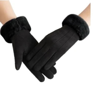 Winter Women Gloves Hand Warmer Thermal Fleece Lined Guantes Full Finger Ladies Mitten Touchscreen Waterproof Bike Cycling Glove