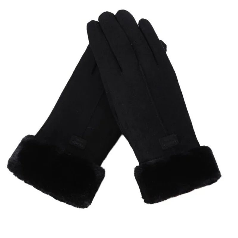 Winter Women Gloves Hand Warmer Thermal Fleece Lined Guantes Full Finger Ladies Mitten Touchscreen Waterproof Bike Cycling Glove